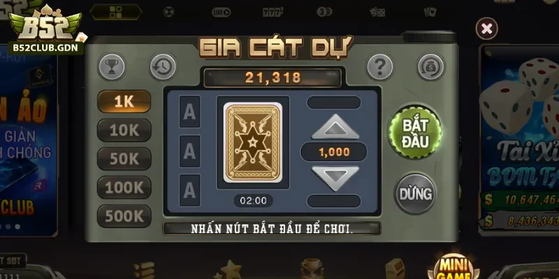 Mini game gia cát dự B52
